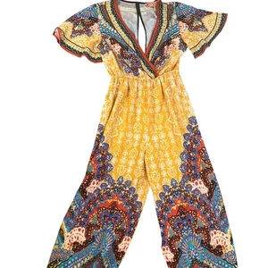 Mono Flying Tomato Mujer Medio Amarillo Boho Cachemira Vibrante Flutter Pierna Ancha - Imagen 1 de 12