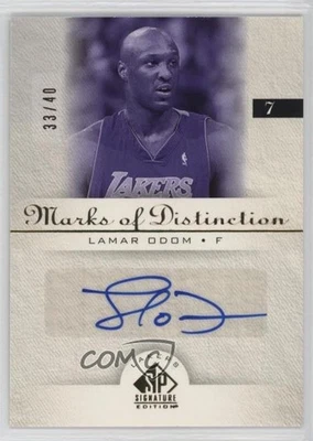 2005-06 SP Signature Edition Marks of Distinction /40 Lamar Odom #MD-LO Auto - Image 1 of 2