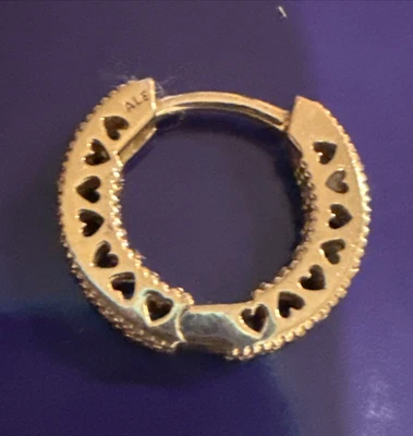 正品潘多拉铺设耳塞 CZ 单镀金耳环替换件 — 第 1/4 张图片