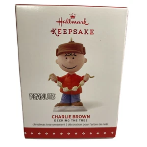 Snoopy Peanuts Hallmark 2015 Charlie Brown Decking the Tree Ornament 1 of 4 - Picture 1 of 1