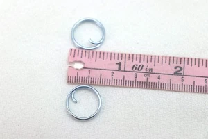Large Button Ring fasteners SPLIT 15mm 9/16  x 2mm zinc color Lot of 4 pcs B8399 - Picture 1 of 4
