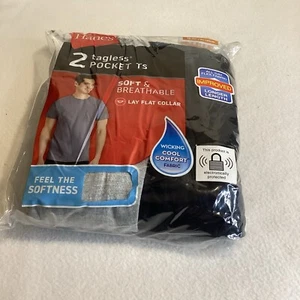M Hanes 2er Pack Herren ComfortSoft Tagless Pocket T-Shirts 38-40 Medium Rundhals - Bild 1 von 9