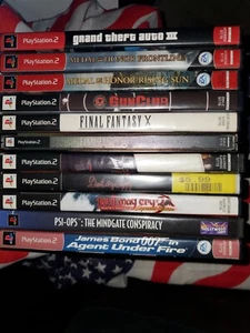 10 PS2 GTA 3 007 PSI OPS DEVEL MAY CRY 1 2 &3 FINAL FANTASY X Medal Honor 3x 8MB - Picture 1 of 11