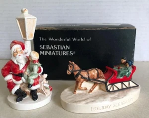 Lot of 2 Sebastian Miniatures "Santa Claus" 123G + SML-479 Holiday Sleigh Ride - Picture 1 of 5