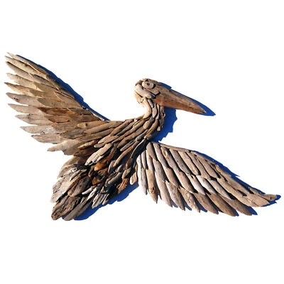 SEESTERN Treibholz Deko Pelikan (108 cm) Motiv Wanddeko Driftwood Holzdeko /2348 - Bild 1 von 4