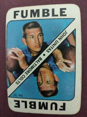 1971 TOPPS GAME NFL Football #37 Johnny Unitas Baltimore Colts HOFer 🏈 🏈 - Image 1 of 4