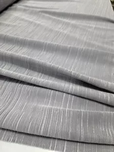Pleated Fabric Sold By The Yard Silver Textured Fabric For DRESS PROM BRIDAL - Picture 1 of 12