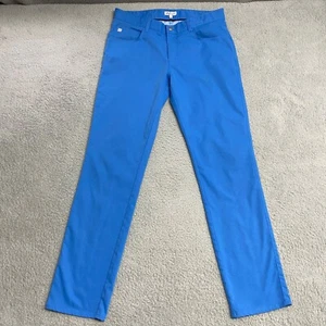 Peter Millar EB66 Pants Mens 35 Blue Performance 5 Pocket Chino 35x34" Length - Picture 1 of 9