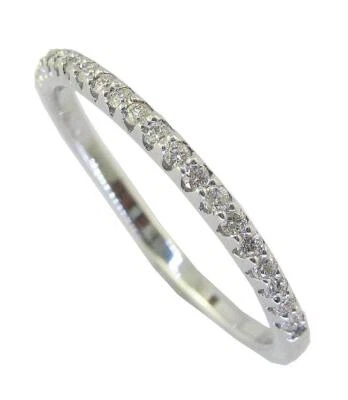 SI1 G 0.25 Ct Natural Diamond Engagement Stackable Ring 14K White Gold For Her - Image 1 of 4