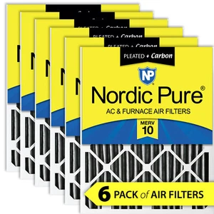 Nordic Pure 18x24x4 (3 5/8) Furnace Air Filters MERV 10 Plus Carbon 6 Pack - Picture 1 of 6