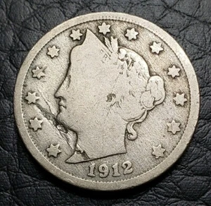 1912 US 5 Cents Liberty Head V Nickel | Lamination Error - Picture 1 of 2