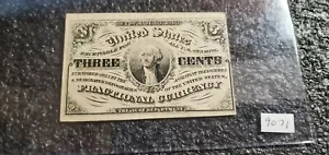 1863 3c Washington Fractional Currency, High Grade !! Choice UNC !! - Picture 1 of 6