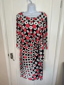 M&Co Geometric Print Bodycon Shift Dress – Size 14 | Flattering & Funky Retro Vi - Picture 1 of 5