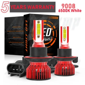 H13 9008 LED Headlight Bulbs Kit 10000W 1000000LM Hi/Lo Beam Super Bright White - Picture 1 of 7