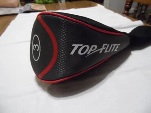 TOP GOLF FLITE # 3 FAIRWAY HEAD COVER 12" LARGO NEGRO ROJO BLANCO PO EN MUY BUEN ESTADO - Imagen 1 de 1