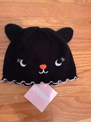 Gymboree Baby Girl 12-18 м шапка-бини Kitty черный новый с ярлыками - Изображение 1 из 4