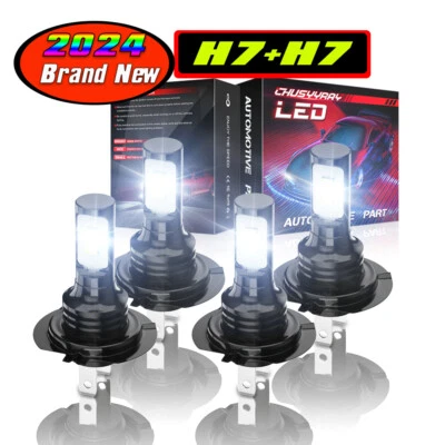 For Hyundai Sonata 2011-2014 4PCS H7 LED Combo Headlight Bulbs 6000K Cool White - Image 1 of 4