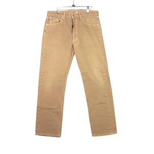VINTAGE Levi's 501 Men Jeans 33x30 Khaki 90s Denim Straight Button Fly - Picture 1 of 14