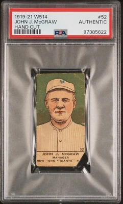 1919-21 W514 John McGraw #52 PSA auténtico - New York Giants - Salón de la fama Foto 1 de 2