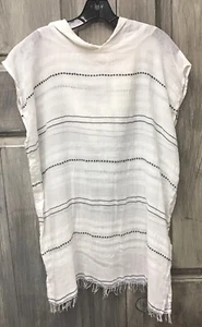 Lemlem By Liya Kebede Hooded Caftan Mini Dress Coverup RARE |Size Small| White - Picture 1 of 4