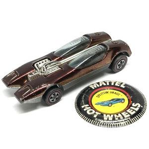 Hot Wheels Redline Splittin' Image 1968 Brown Dark Int - Made In U.S.A. W/Button - Picture 1 of 12