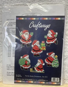 Herrschners Craftways Christmas Ornaments Kit Plastic Canvas Cross Stitch Santa - Picture 1 of 2