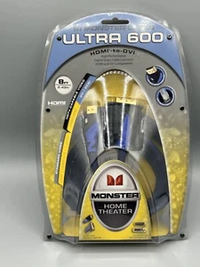 Monster Home Theater Ultra 600 HDMI to DVI High Perform. 8ft Cable NEW SEALED - Picture 1 of 10