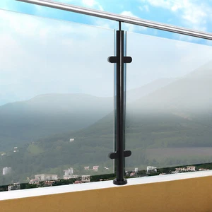 Glass Railing Mid Post, 304 Stainless Steel Guardrail Post, Deck Railing Post - Picture 1 of 19