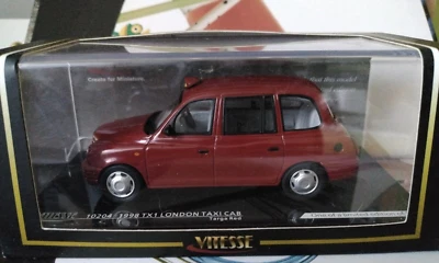 TAXI LONDON TAXI CAB T X 1  1998 TARGA RED 1/43 VITESSE 10204 - Photo 1/4