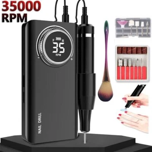 Pro 35000RPM Rechargeable Electric Nail Drill Machine Portable Manicure Pedicure - Picture 1 of 11