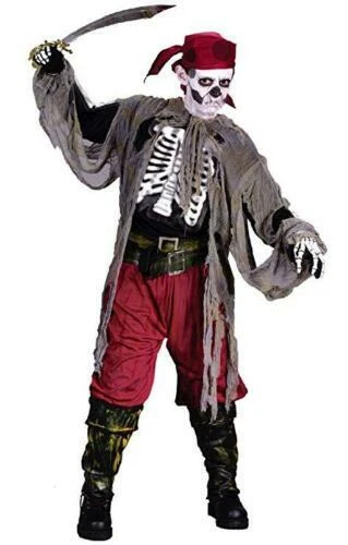 Disfraz Pirata Esqueleto Huesos Bucanero Niño Grande 12-14 Foto 1 de 2