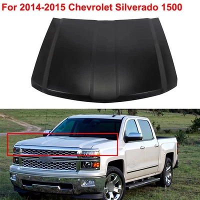 Primed Steel Front Hood Panel Fit For 2014-2015 Chevy Chevrolet Silverado 1500 Foto 1 de 4