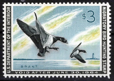 US RW30 MNH XF $3 Brandt Landing Duck Revenue Zayix Stamps 0225MAR0048 - Image 1 of 2