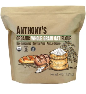 Organic Whole Grain Oat Flour, 4 Lb, Gluten Free, Non GMO, Non Irradiated, Finel - Picture 1 of 12
