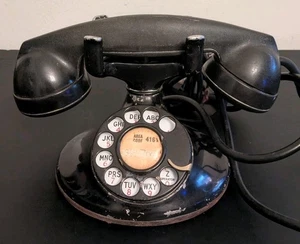 Antique Vintage WESTERN ELECTRIC 202 Desk Telephone Rotary Dial & F1 Handset - Picture 1 of 7