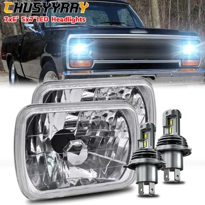 Pair 5x7"7X6" LED Headlights High/Low For Dodge D150 D250 D350 Ram 50 H4/9003 - Picture 1 of 18
