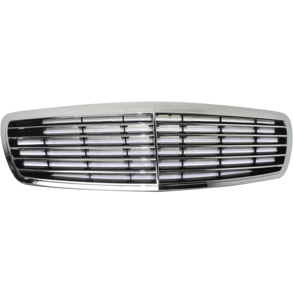New For 2000-2002 Grille Mercedes-Benz E320 E430 E55 AMG Chrome Shell with Black Foto 1 de 4