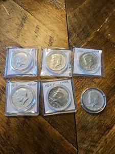 1964 Kennedy Half Dollar 90% Silber Lot 6 wie abgebildet - Bild 1 von 8