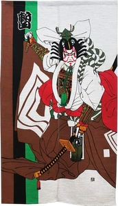 Noren Japanese Style Door Half-length Curtain Ukiyo-e 85x150cm Kabuki - Picture 1 of 8