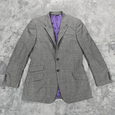 Paul Smith London Byard Blazer L 40 серый гончая шерсть Италия фиолетовая подкладка - Изображение 1 из 4