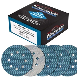 120er Körnung 5 Zoll Diamantform Schleifscheiben, 8 Loch, Box mit 50 Klett Schleifpapier - Bild 1 von 5