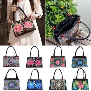 Women Bag Embroidered Floral Flower Handbag Boho Ethnic Bag - Picture 1 of 19