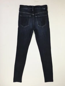Mother Größe 25 x 30 Damen High Waist Looker Kaffee Tee oder mich blau Denim Logo Jeans - Bild 1 von 12