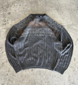 Vintage Knitted patterned Van Heusen sweater size large gray - Picture 1 of 5