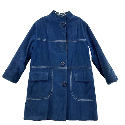 Chaqueta De Colección Tareas de Granero Para Hombres Mediana Azul Marino Pana Franela Forrada Abrigo Academia Exterior Foto 1 de 4