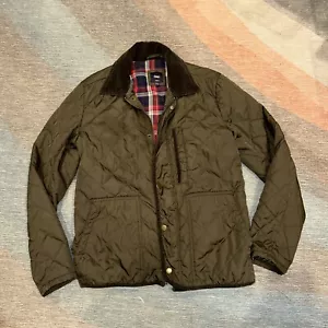 GAP olivgrüne gesteppte Chore Jacke Gr. S Cordkragen kariertes Futter - Bild 1 von 7