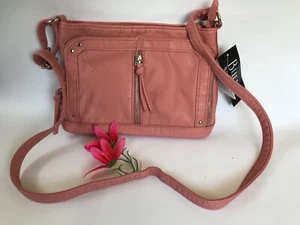 Bueno Collection New Handbag,Purse,Crossbody, pink tones Faux Leather 978saf - Picture 1 of 4