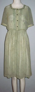 Vestido plisado KII talla 9 verde claro manga corta (hecho en Japón) - Imagen 1 de 4