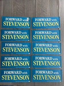Vtg 1950s Forward With Stevenson Adlai Democrat Party Paper Ad Lot of 10 - Picture 1 of 4