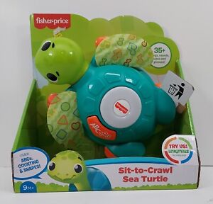 Fisher-Price Linkimals Sit-to-Crawl Sea Turtle, Light-up Musical Crawling Toy 
